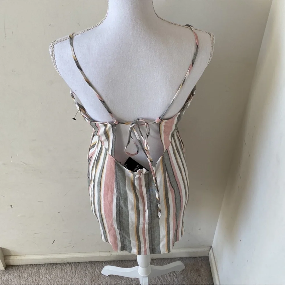 🥭 (4 for $15) Forever21 Striped Woven Dress - Size L - Picture 3 of 9